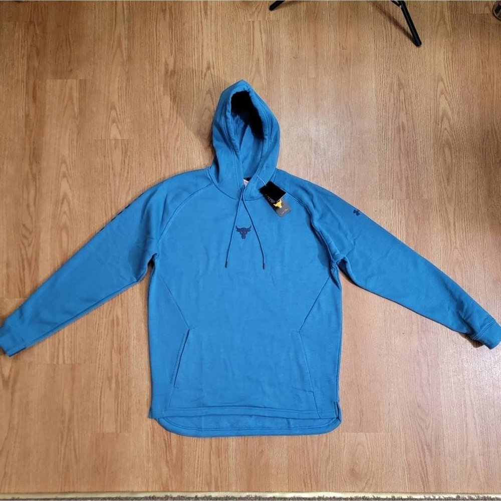 Under Armour Project Rock Respect Blue Fleece Hoodie Men's Size XL Extra Large